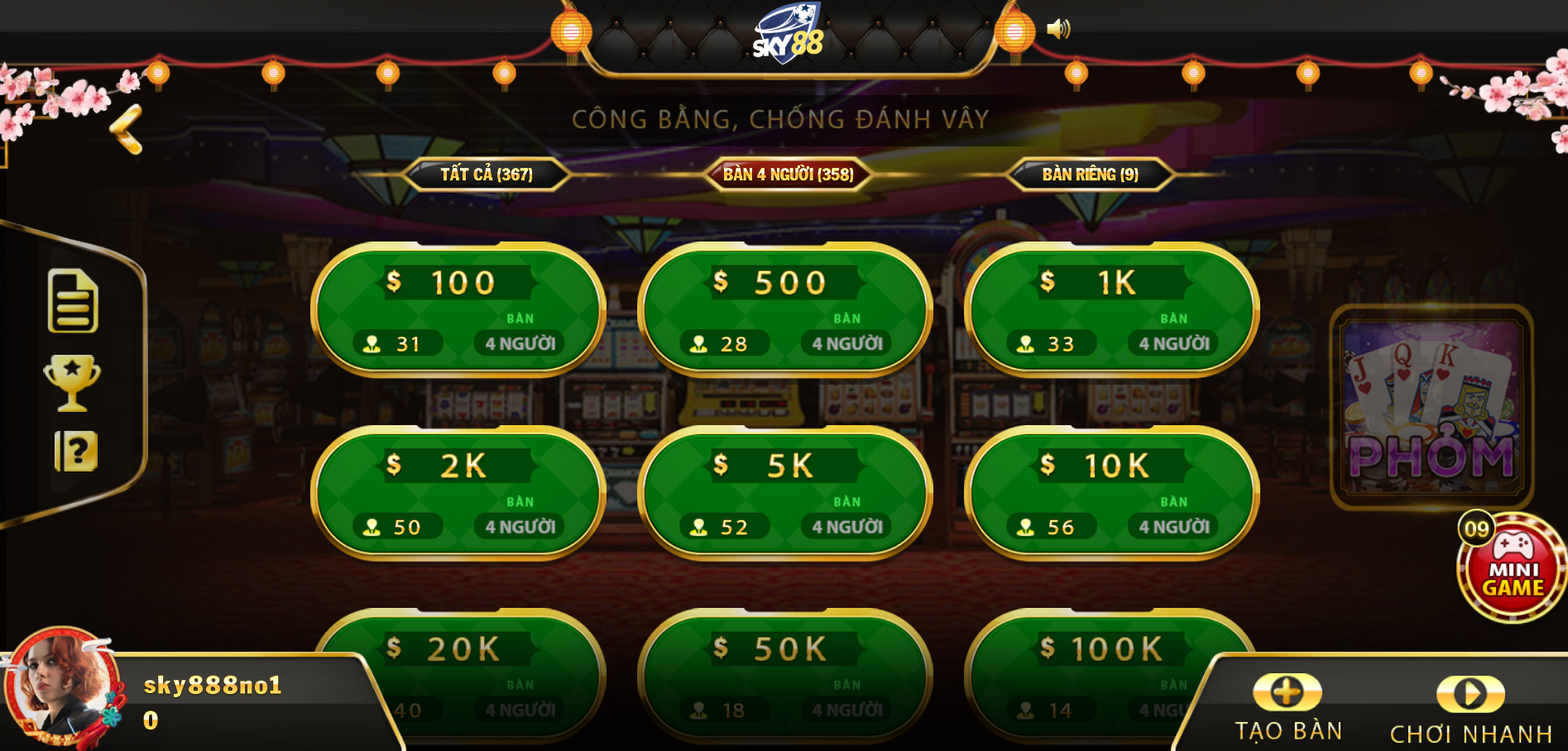 game bài phỏm tại sky88