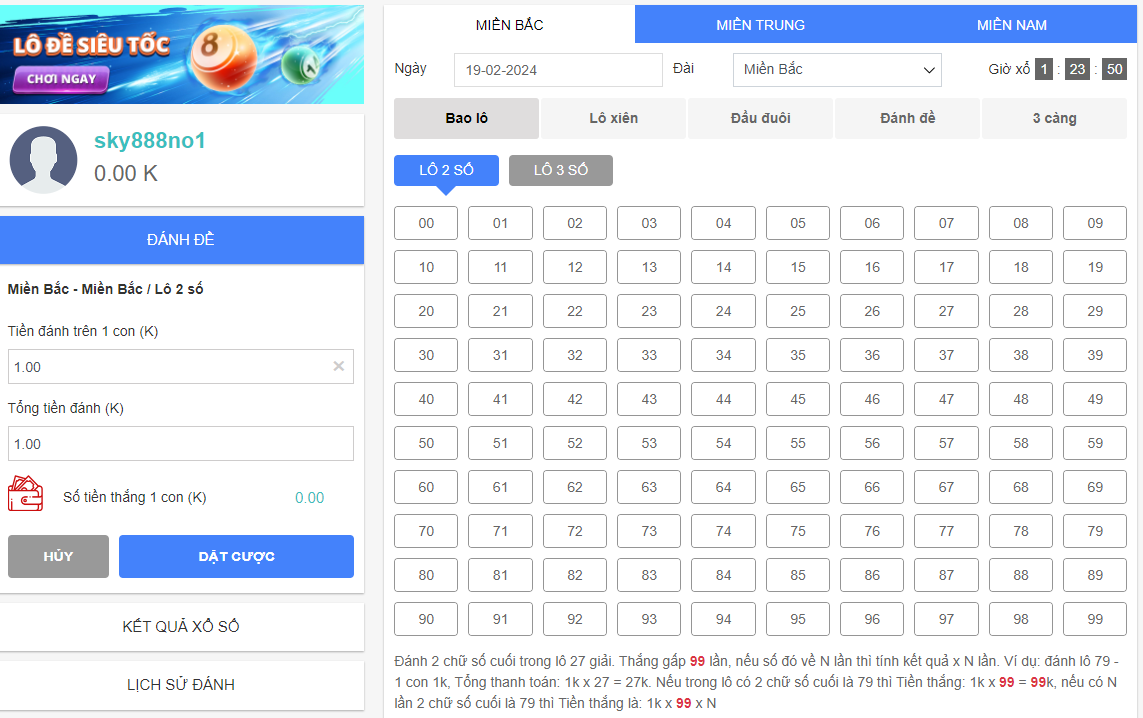 Sky88 - điểm đến cá cược lô đề ưa chuộng của các lô thủ