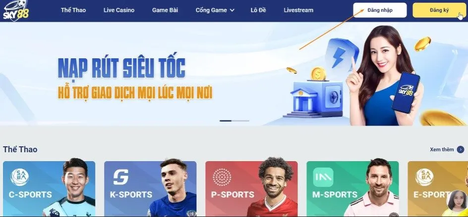 đăng nhập sky88 để thực hiện rút tiền bằng tiền ảo